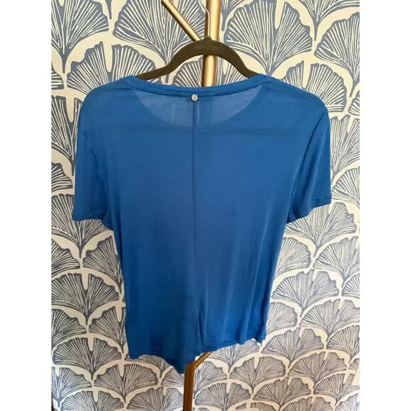 Alice + Olivia Cindy Classic Semi Sheer Cropped Tee Sz L - Picture 7 of 8